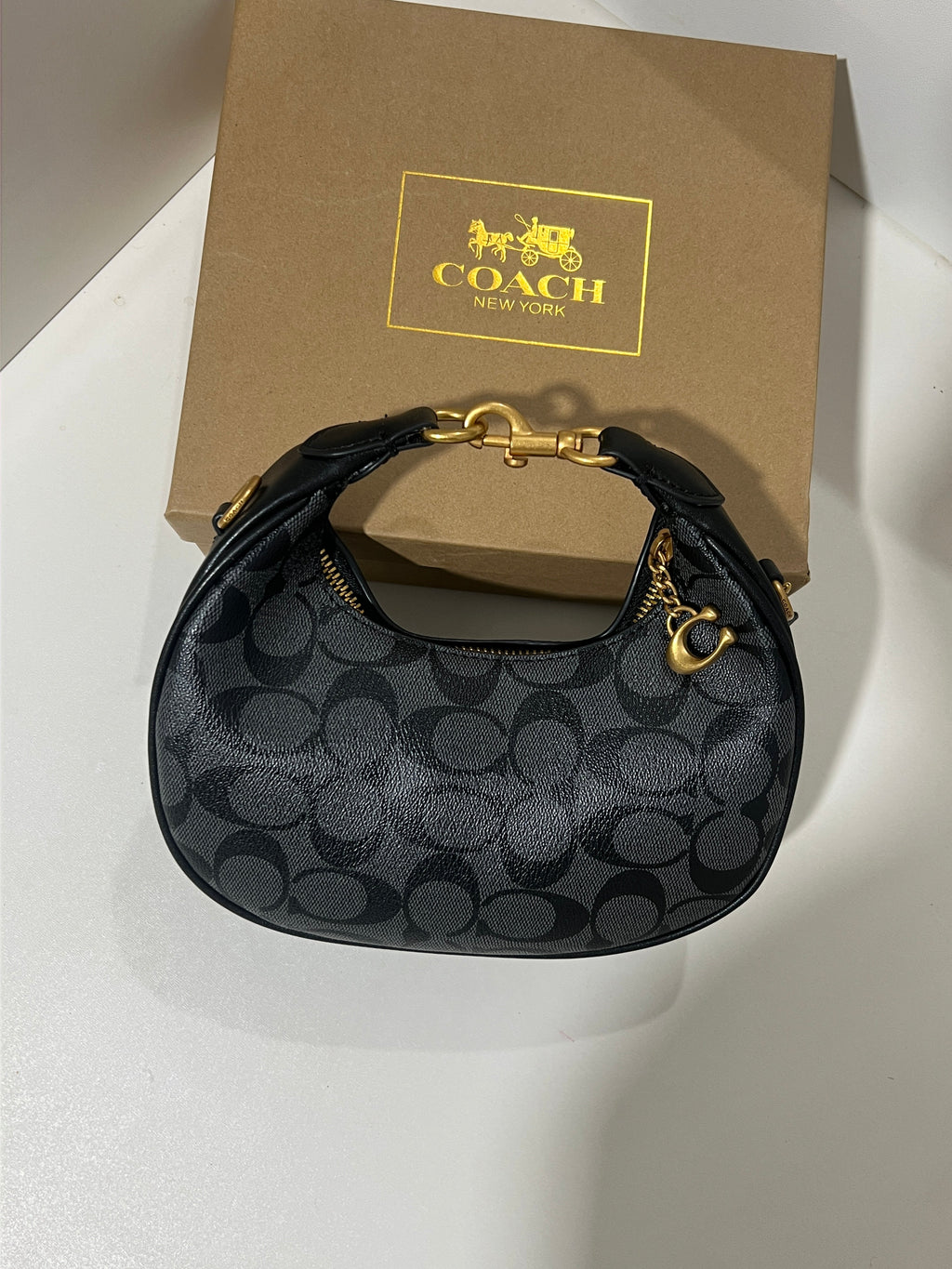 COACH JONIE BAG GREY ((INCLUDE BOX AND LONG STRAP )