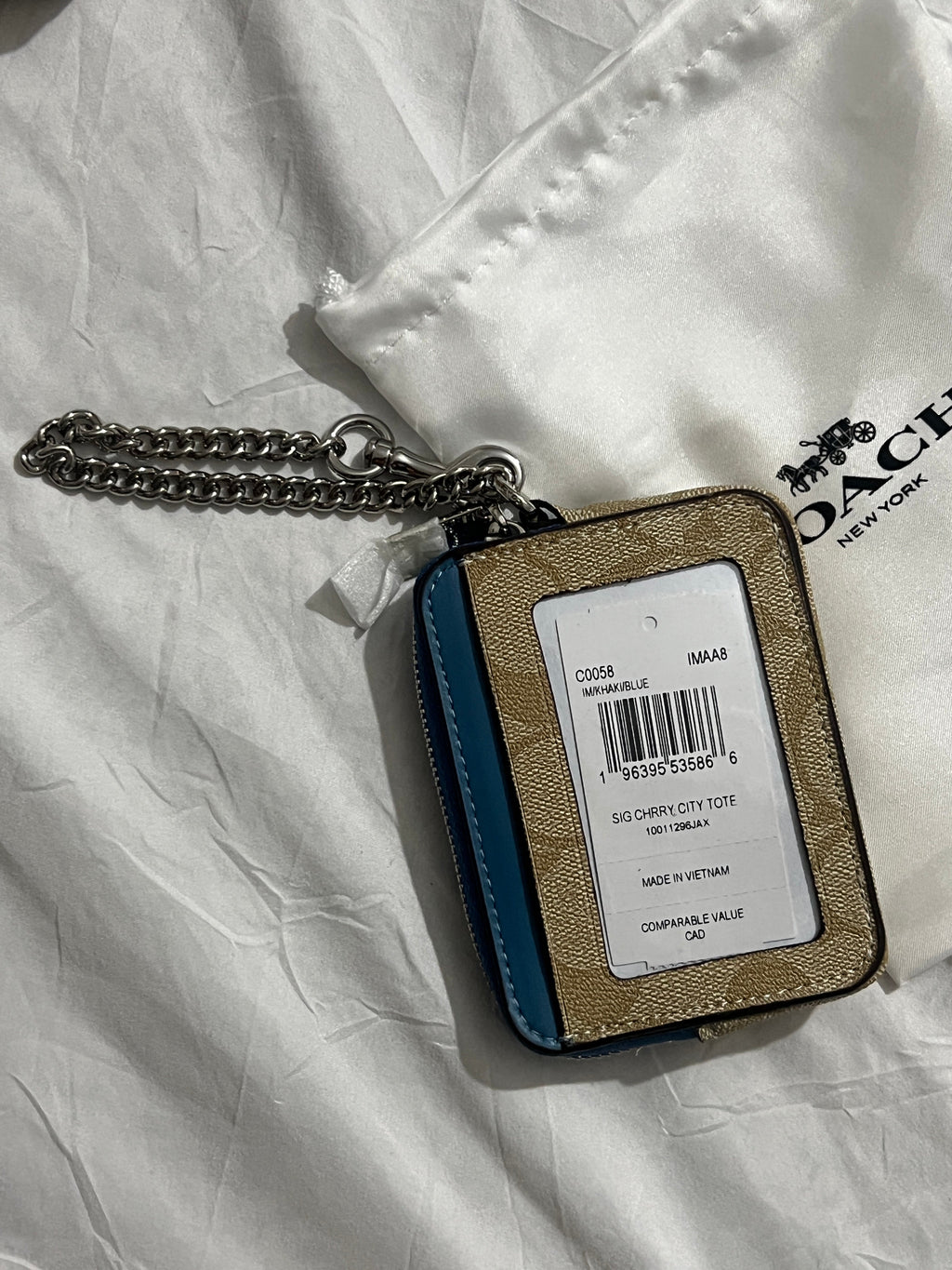 Coach Signature Canvas with Blue Trim