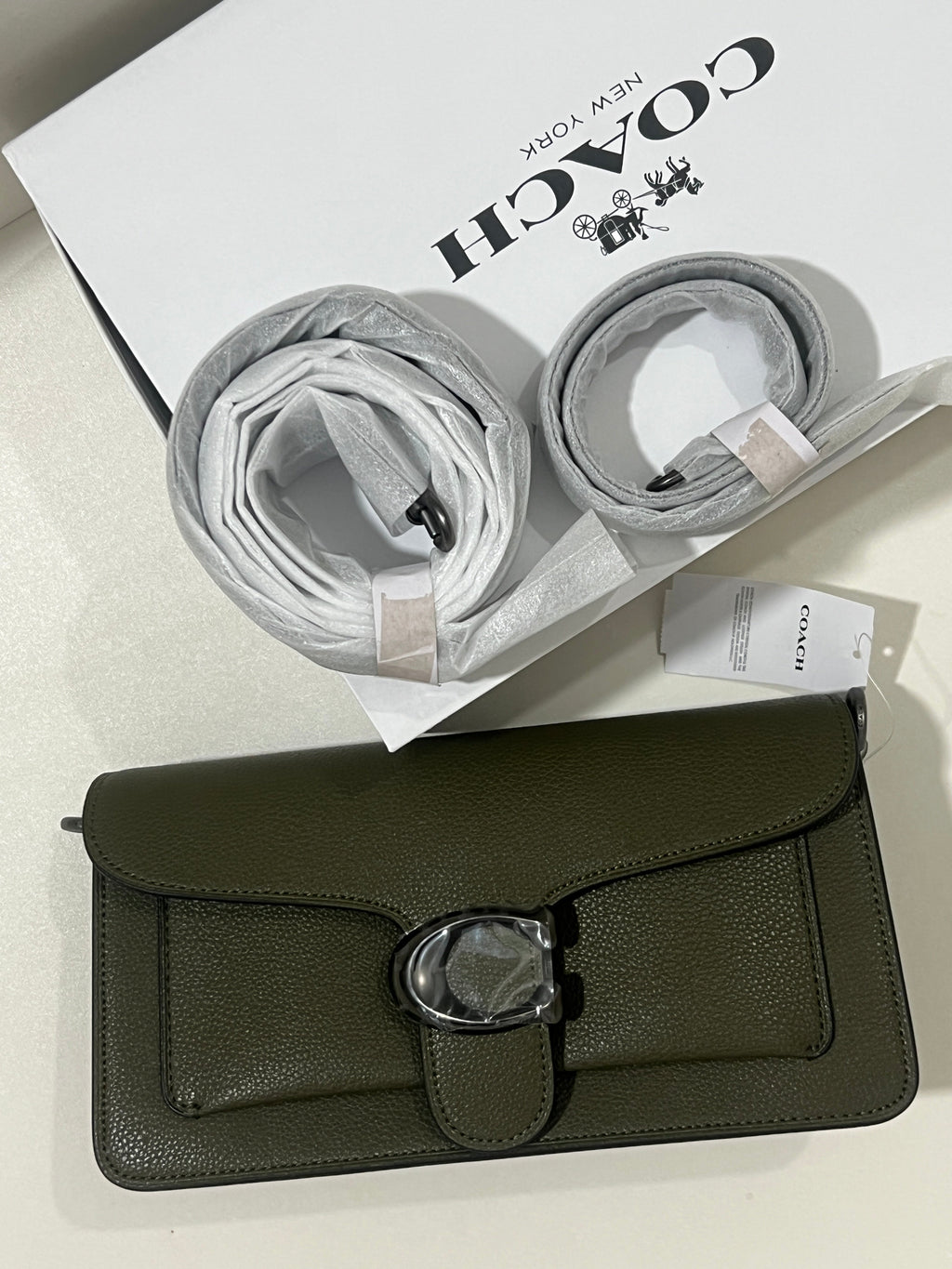 GREEN COACH TAB 26 BAG (WITH STRAPS & BOX)