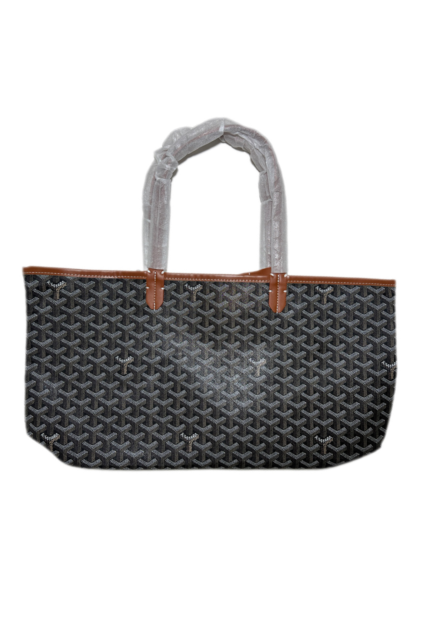 Goyard Tote Bag –  Black with Brown (Large With Pouch)